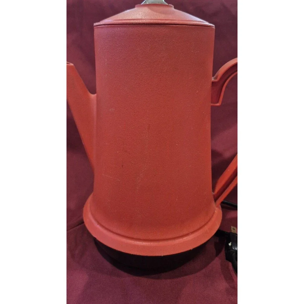 VTG Penncrest 2560 Coffee Percolator 1972 Orange Plastic 9 Cup JCPenney Retro